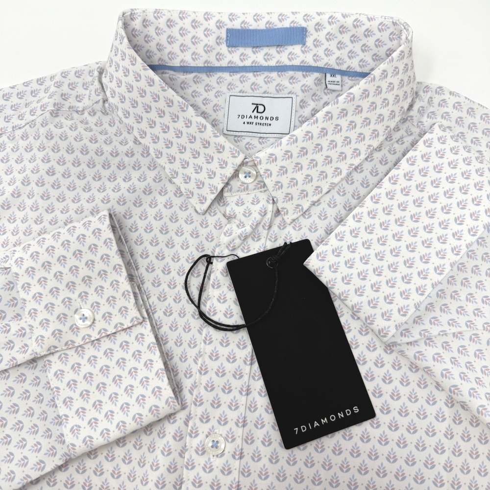 7 Diamonds Enrys Mens XXL Long Sleeve 4-Way Stretch Shirt SMKL-7871 NEW